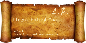 Linges Polixéna névjegykártya